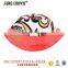 100 polyester ladies hat bucket cap with leather patch