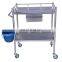 Hospital stainless steel medical treatment trolley operating instrument trolley