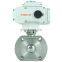 DKV DN40 24V DC Italy Ultrathin Wafer Type Flanged ss304 316 Stainless Steel Motor Operated electric wafer Ball Valve