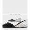 Elegant fancy unique design two tone patent glitter ankle wrap square toe flat ladies sandals shoes