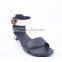 Fancy design new model woman low heel ankle sandals 2016 with back zipper