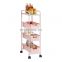 4-Tier Mesh Rolling Storage Cart Multifunctional Utility Cart corner storage rack kitchen food trolley storage cart