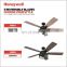 Professional OEM modern industrial style low voltage 110v or 220v wood color blades E27 lamp ceiling fan with remote control