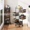 Kitchen Bathroom Rotating Fruit Vegetable Storage Basket 5 Tier Movable Square Storage Shelf Rack with Wheels