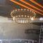 Industrial Design Classic Black Circular LED Chandelier Double-Layer Decorative Suspended Light for Hotel Villa Restaurant