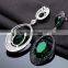 High Quality Jewelry New Black Rhodium Green Crystal Fashion Drop Earrings Wholesale