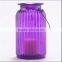 Purple Glass Candle Holder / Glass Jar / Glass Bottle With Hanger /Glass Bowl For Garden & Out Door Decor