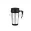 16OZ Inner new plastic PP outer stainless steel cup double wall travel mug with handle
