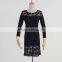 Autumn Fall dress woman trendy cotton dress with lace joining together                        
                                                                                Supplier's Choice