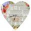 New design heart style wooden wall clock