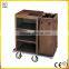 stainless steel like wood brown color hotel guest room service cart high quality cleaning trolley sign bag