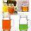 16oz colored glass mason jar with embossed logo