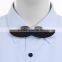 mustache shape wood bow tie