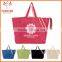16" Silk- Screen Logo Black Red Jute Tote Shopper Bag With Handles and Shoulder Strap Quality Choice