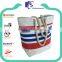 Promotional rope handles stripe polyester beach tote bag wholesale                        
                                                Quality Choice