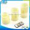 Set Of 3 Real Wax Color Changing Remote Led Candles Light