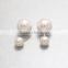 Wholesale China Silver Front And Back Double Pearl Stud Earrings