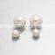 Wholesale China Silver Front And Back Double Pearl Stud Earrings