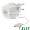 New EU Plug 5V 2.1A Universal USB Travel Charger with Micro USB Retractable Charging Cable for Samsung Mobile Phone Length 60cm
