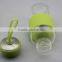2015 wholesale new design high quality 350ml glass bottle/factory price water bottle for coffee or tea