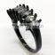 Retro National Zircon Diamond Ring Jewelry Gun Black Size US 6/7/8/9