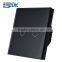 2015 Top Quality Glass Panel 2gang Black Touch Light Waterproof Switch