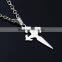 New coming Women Men's 316L stainless steel smooth sharp cross pendant necklace