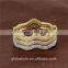 Fashion Jewelry Silver 925 Handmade Gold Plated Ring With Clear Zircon