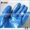 BSSAFETY Blue Nitrile Coated Oil Resistant Industrial Working Gloves
