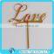 Love Silhouette Gold Glitter Paper Acrylic Cake Topper