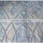 Elegant light blue Embroidery wedding veil lace fabric for lady dress