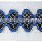 9.5cm silver Metallic denim fabric trims with sequin Decorative Trim for apparels
