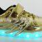Golden Shinning PU Kids Led Shoes Customized Brand From Size 25 to 37#