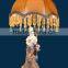 Lady Playing with Doves Ceramic Base Table Lamp, Gold Color Table Lamp
