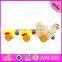 2016 hot sale baby wooden chicken toy, top fashion kids wooden chicken toy W05B153