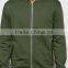 Custom Round Neck Side Pockets Without Hood Green Men's 100% Cotton Casual Breathable Slim Fit Zip Open Blank Jumper Sweatshirt