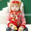 TC13003 Cheap cute fashion baby pom pom winter beanie and scarf and knitted animal mitten set wholesale baby 3pcs set