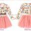 Free shipping new Girls Baby Kids Toddlers Summer Floral Print dress Bow sleeveless long sleeve Tutu Dress children's clothing