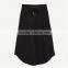 Cord Culottes Asymmetric Slacks Women Black Dress Pants