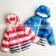 Winter Red Stripped Hoodie Child Jacket Wholesale Kids Coats