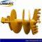 Double start single flight conical auger for drilling dig