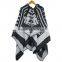 2016 new design fashion autumn winter acrylic bohemian poncho shawls with hooded for women