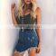 B33761A Autumn women irregular ripped fishtail denim Skirt