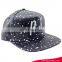 New hot wholesale embroidery snapback leather 5-panel cap and hat custom