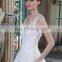 ED Fashion Sleeveless V-neck Lace Applique Bead Work Open Back A Line Wedding Dress