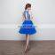 New Design Youthful Blue Jewel Sleeveless A Line Beaded Sequins Hollow Mini Tulle Evening Dress