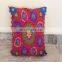 Pom Pom Vintage Suzani Cushion Cover Embroidered 16x16'' Indian Pillow Case