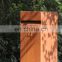 China design outdoor rust surface corten steel waterproof letterbox