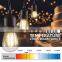 E27 LED string light Outdoor Light String S14 Edison Bulb Led serial Lights 48ft 15 sockects-EU plug