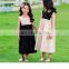 2020 Summer New Girls Dresses Bow Baby Princess Dress Two Colors Patchwork Sleeveless Kids Cotton Dresses for Children
